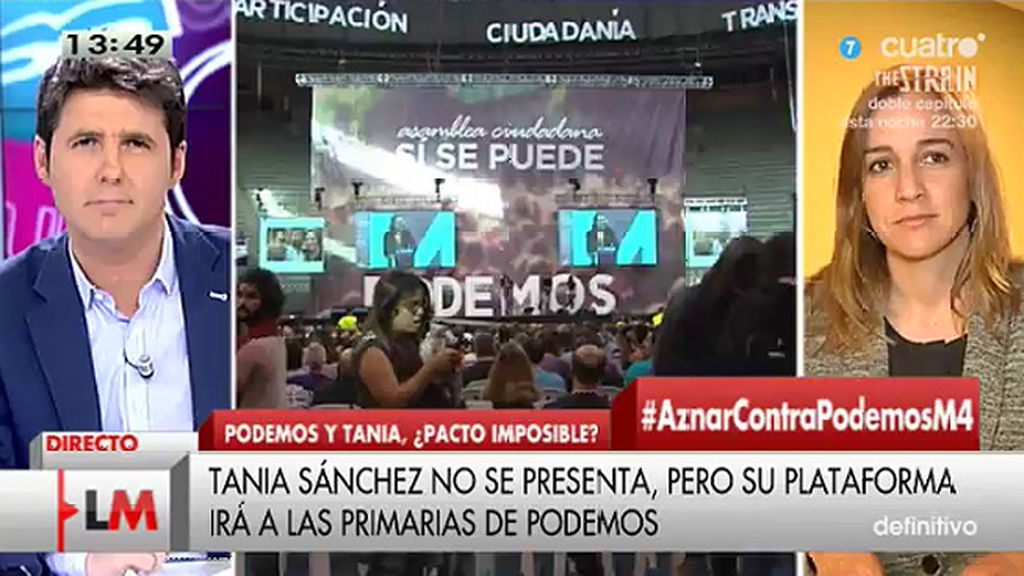 T. Sánchez: "El proyecto de Podemos no me parece suficiente para el cambio político"