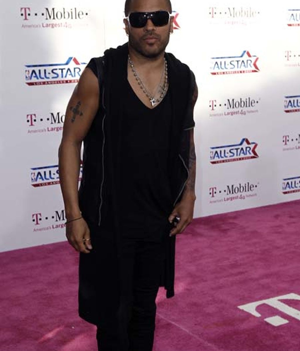 El cantante Lenny Kravitz, a su llegada al All Star