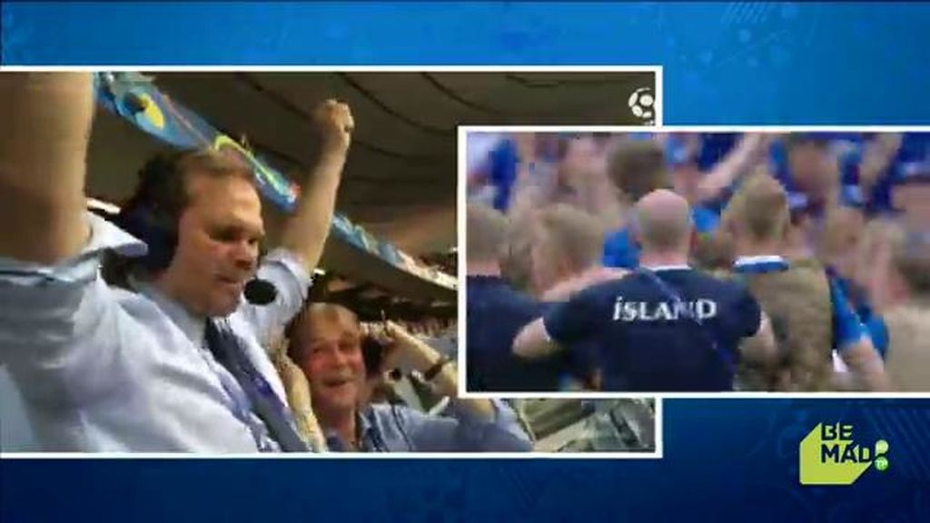 La locura del narrador islandés tras el gol… ¡ahora vemos su cara de alegría!