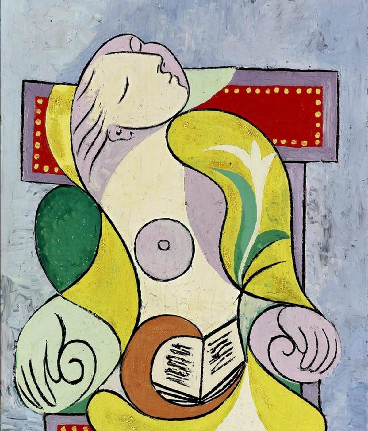 Foto facilitada por la casa de subastas Sotheby's de "La lecture", de Pablo Picasso, estrella de la subasta de Arte Impresionista y Moderno del próximo 8 de febrero, retrato pintado por el artista malagueño en 1932 de su amante y musa Marie-Thérèse Walter, y que es una de las mportantes obras de artistas contemporáneos y de grandes figuras del impresionismo y postimpresionismo francés que se ofrecerán en las próximas subastas de Sotheby's. EFE