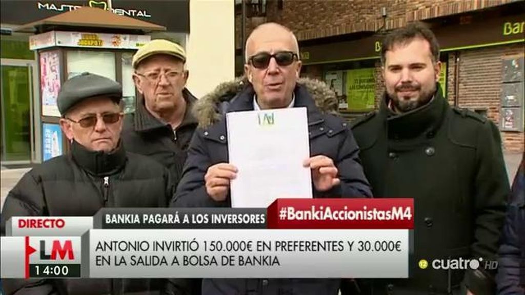 Antonio: “No es que Bankia nos quiera hacer un favor, las medida que hemos pedido son las que Bankia ha tomado”