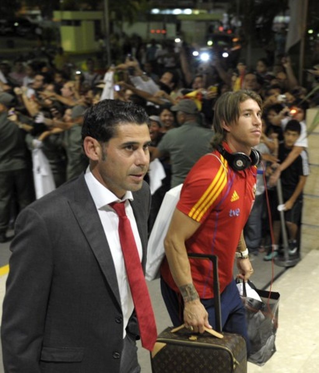 Fernando Hierro en una imagen de archivo, junto a Sergio Ramos