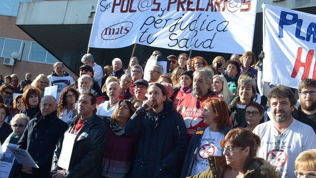 Pablo Iglesias participa en el encierro del Hospital 12 de Octubre