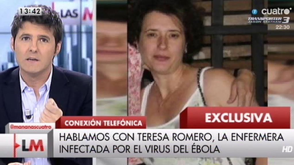 Teresa, auxiliar contagiada de ébola: "Me enteré por Internet de que estaba infectada"