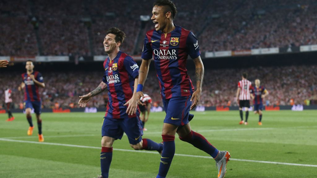 Neymar remata a gol una triangulación con Rakitic y Luis Suárez (0-2)