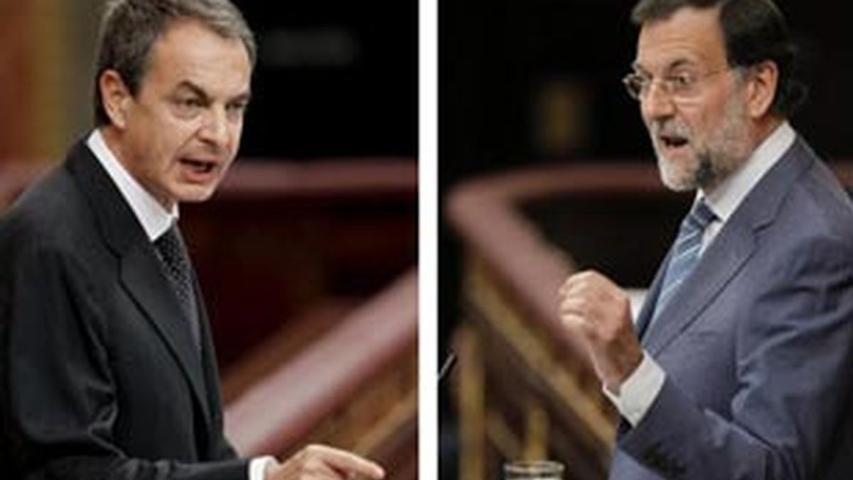 El presidente del Gobierno, José Luis Rodrúguez Zapatero, y el presidente del PP, Mariano Rajoy. Vídeo: ATLAS