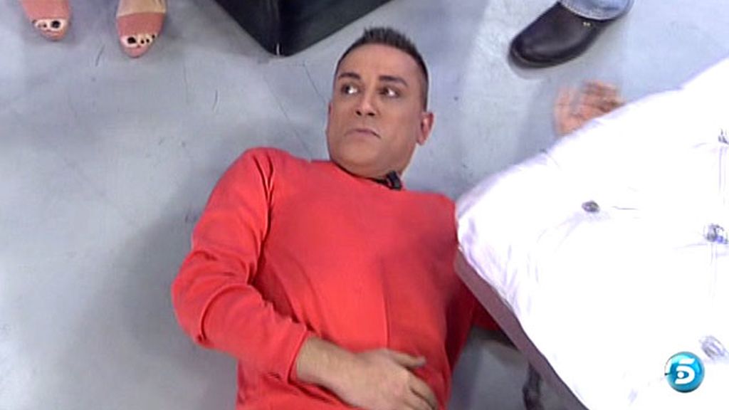 Una recreación entre el colaborador y una señora del público