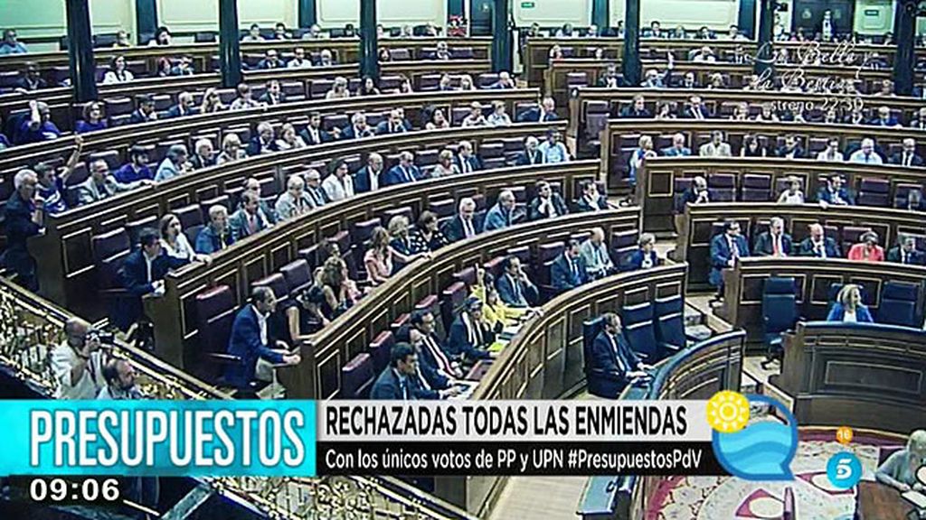 El Congreso rechaza todas las enmiendas a los presupuestos del Estado