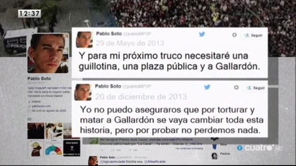 Pablo Soto, concejal de Ahora Madrid, denunciado por tuitear que la guillotina y Gallardón no hacían mala pareja