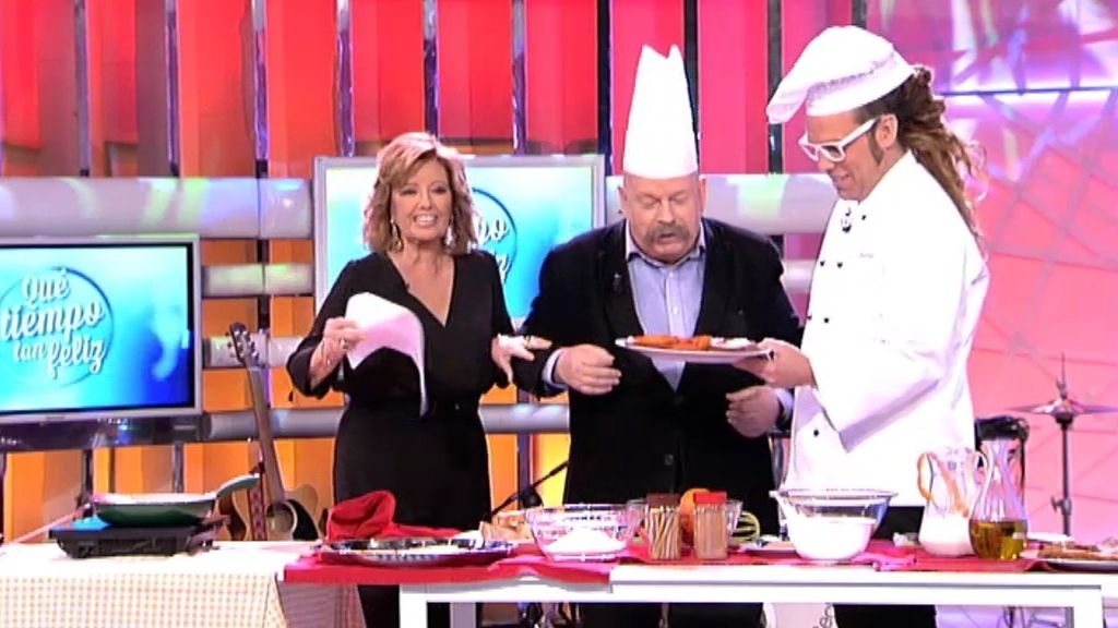 María Teresa Campos aprende a hacer torrijas de la mano de José María Íñigo