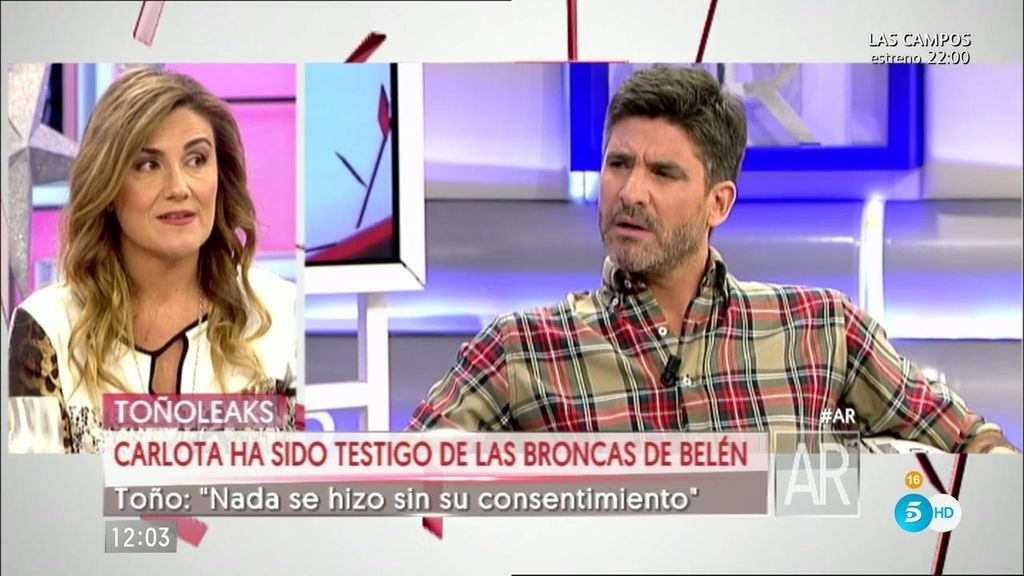 Carlota Corredera: "No creo a Toño y espero que los tribunales le den la razón a Belén"