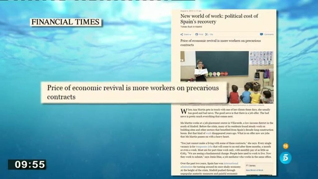 Financial Times: “El precio de la reactivación es el aumento de los contratos precarios”