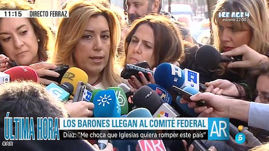 Susana Díaz: "El Comite Federal es un órgano en el que se tiene que acordar la política de pactos"