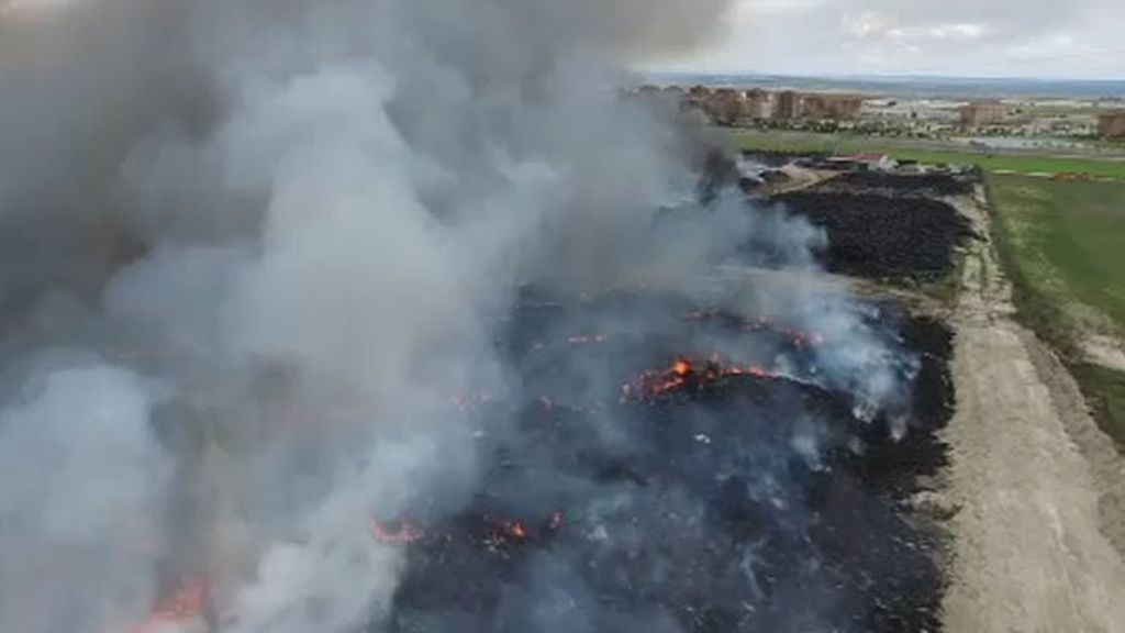 Así está el incendio de Seseña una semana después a vista de dron