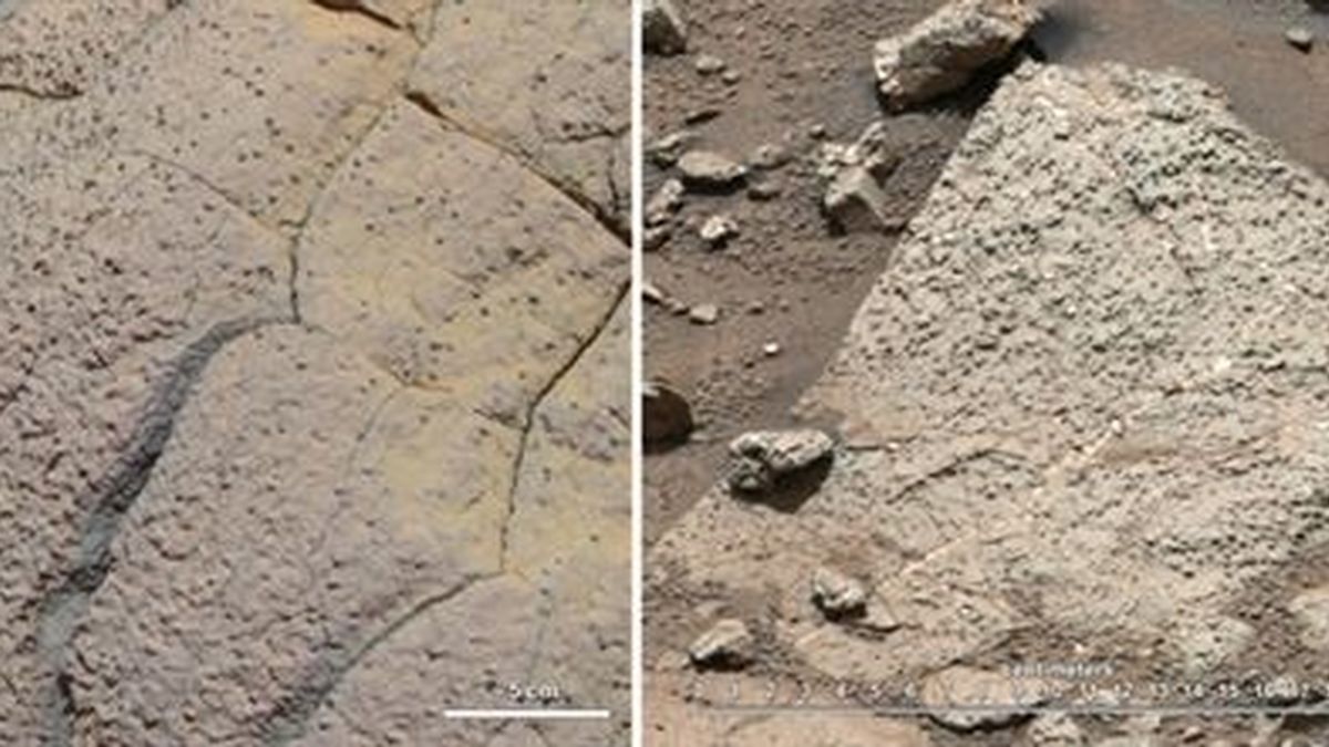 La roca taladrada por Curiosity en la superficie marciana
