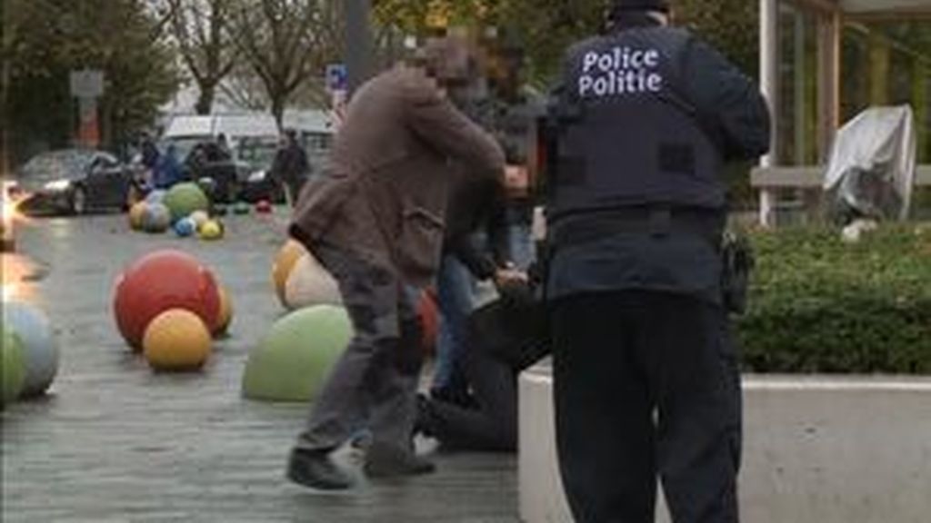 Imágenes de la detención de uno de los tres arrestados en Bélgica