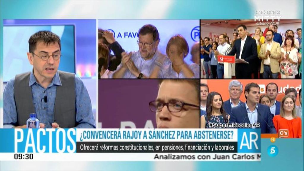 Juan Carlos Monedero: "La abstención del PSOE me parece que es lo sensato"