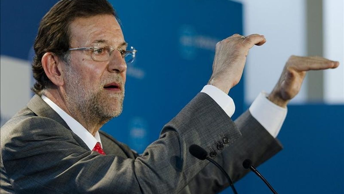 El presidente del PP, Mariano Rajoy, en Ronda, donde ha participado en un acto de apoyo a la candidata a la alcaldía. EFE