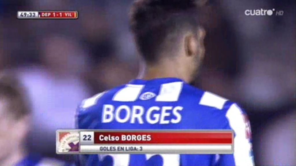 Borges marca para el Deportivo un minuto después de encajar un gol (1-1)