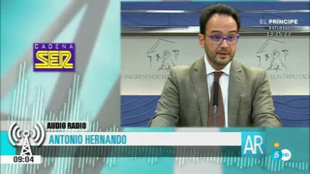 Antonio Hernando: "El pacto implica la votación a favor de la investidura"