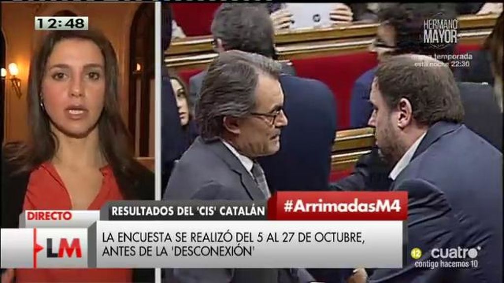 Inés Arrimadas, sobre el desafío de Mas: "Hay un interés de escapar de la justicia"