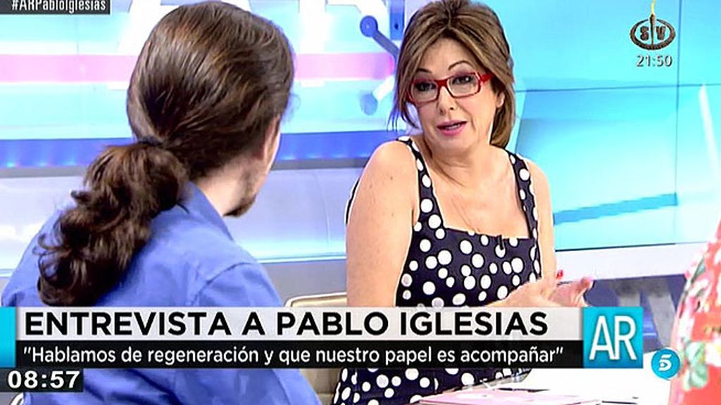 Ana Rosa y Pablo Iglesias ironizan hablando de impuestos sobre si ellos son ricos