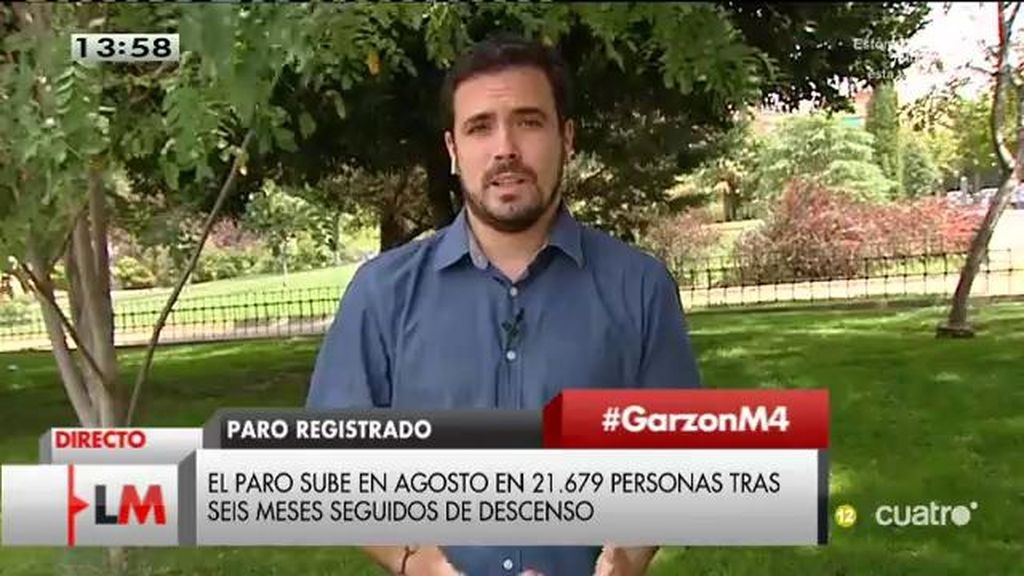 Alberto Garzón: “La tendencia es que se está desguazando el empleo en nuestro país”
