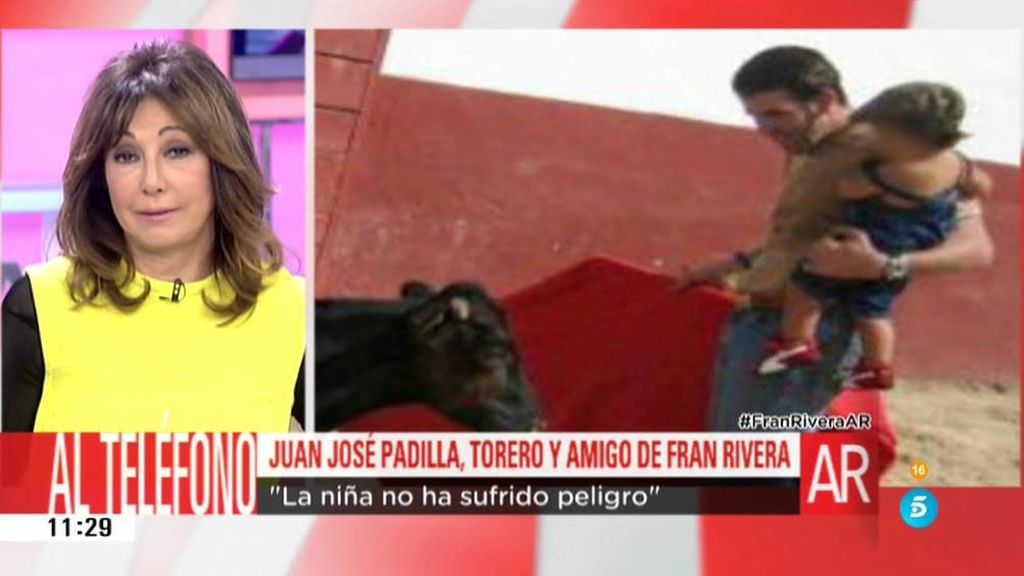 Padilla, sobre la foto de Fran Rivera con su hija: "La niña no ha corrido peligro"