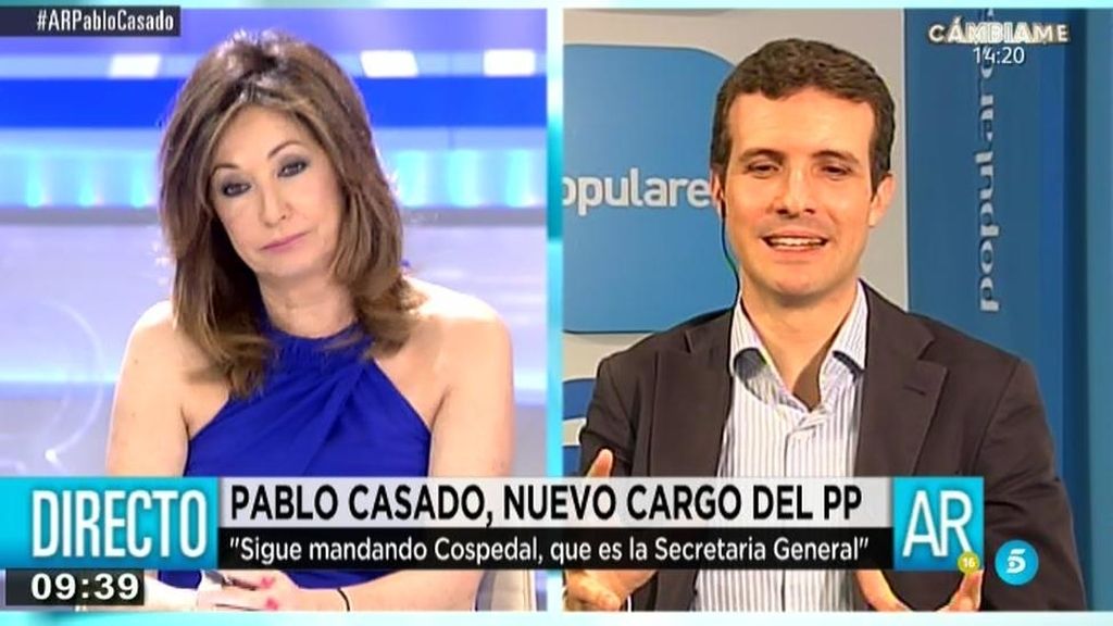 Pablo Casado: "Después de Rajoy, en el Partido Popular manda Cospedal”