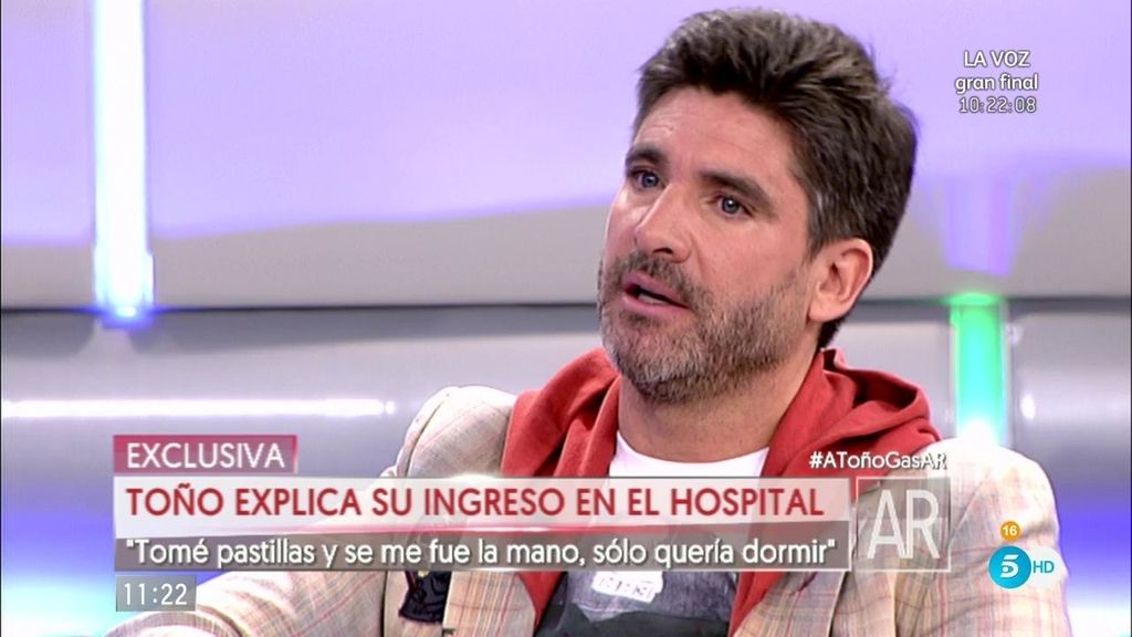 Toño Sanchís: "En ningún momento me intenté suicidar, sólo quería dormir"