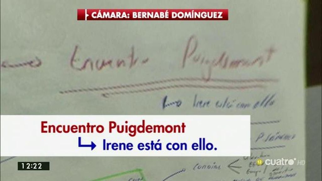 Las notas de Iglesias: “Encuento Puigdemont. Irene está con ello”