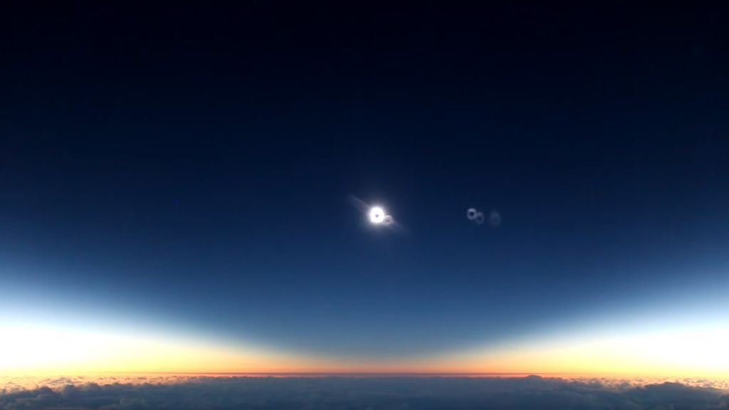 Así se ve un eclipse solar desde un avión