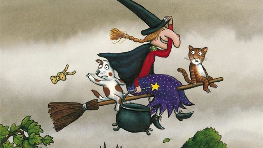 Imagen facilitada por la editorial Macmillan de las ilustraciones interiores del álbum "¡Cómo mola tu escoba¡", que muestra cómo los animales, recurso tradicional para atraer la atención de los niños, se convierten esta primavera en los mejores aliados de las editoriales infantiles para tratar conceptos básicos como reconocer las letras, contar y aprender a sumar y restar. EFE