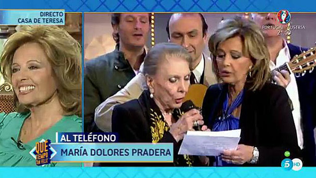 María Dolores Pradera entra por teléfono para sorprender a su amiga del alma