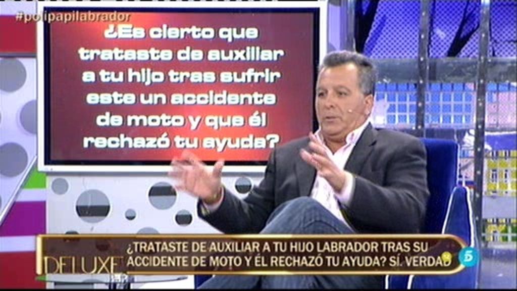 El 'poli' lo confirma: ¡Trató de ayudar a su hijo Labrador tras su acciente de moto!