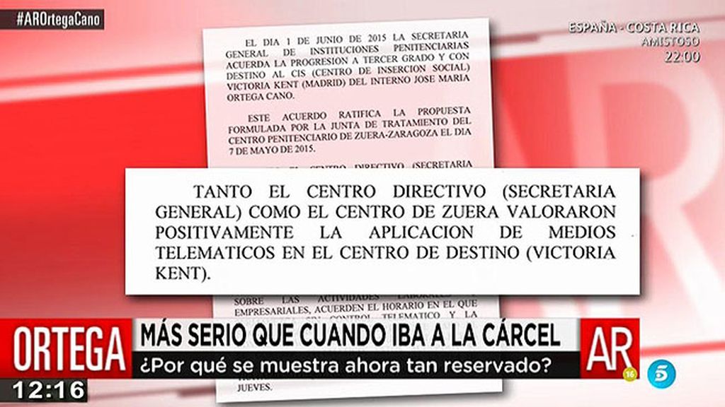 Instituciones penitenciarias recomienda la concesión de la pulsera telemática a Ortega