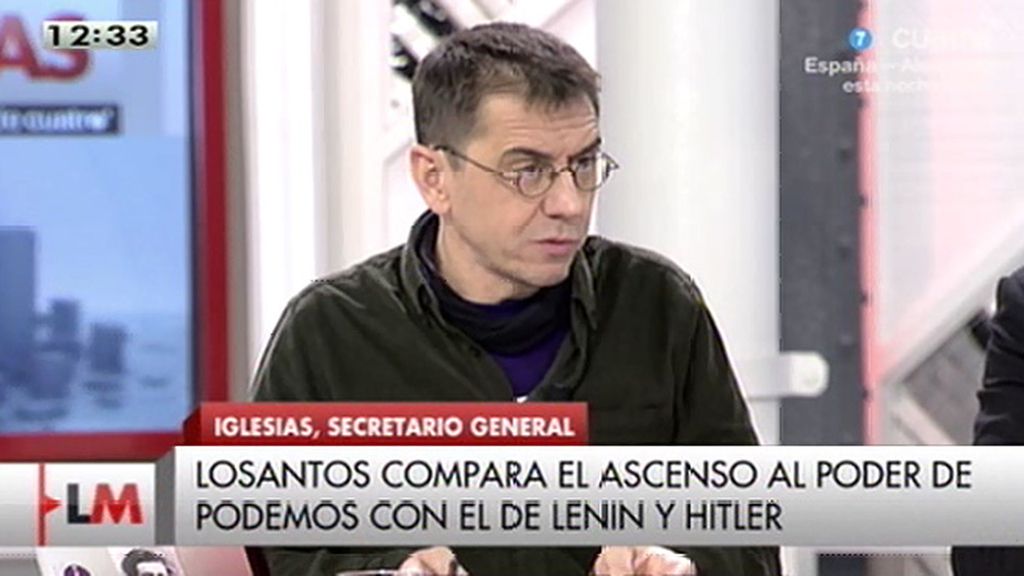 Monedero, irónico: “Es absolutamente falso que Losantos esté en la nómina de Podemos”