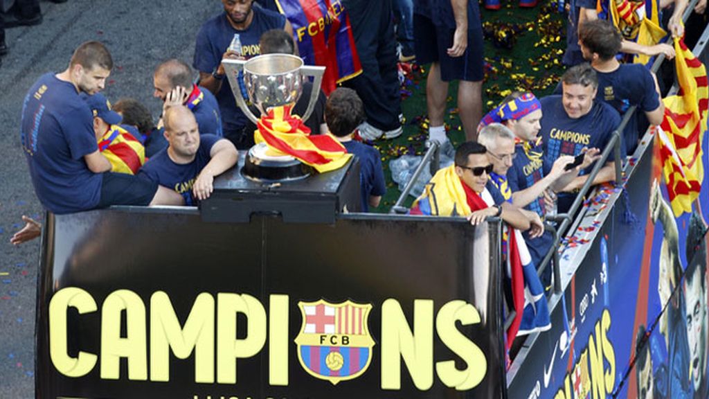 Barcelona se tiñe de blaugrana