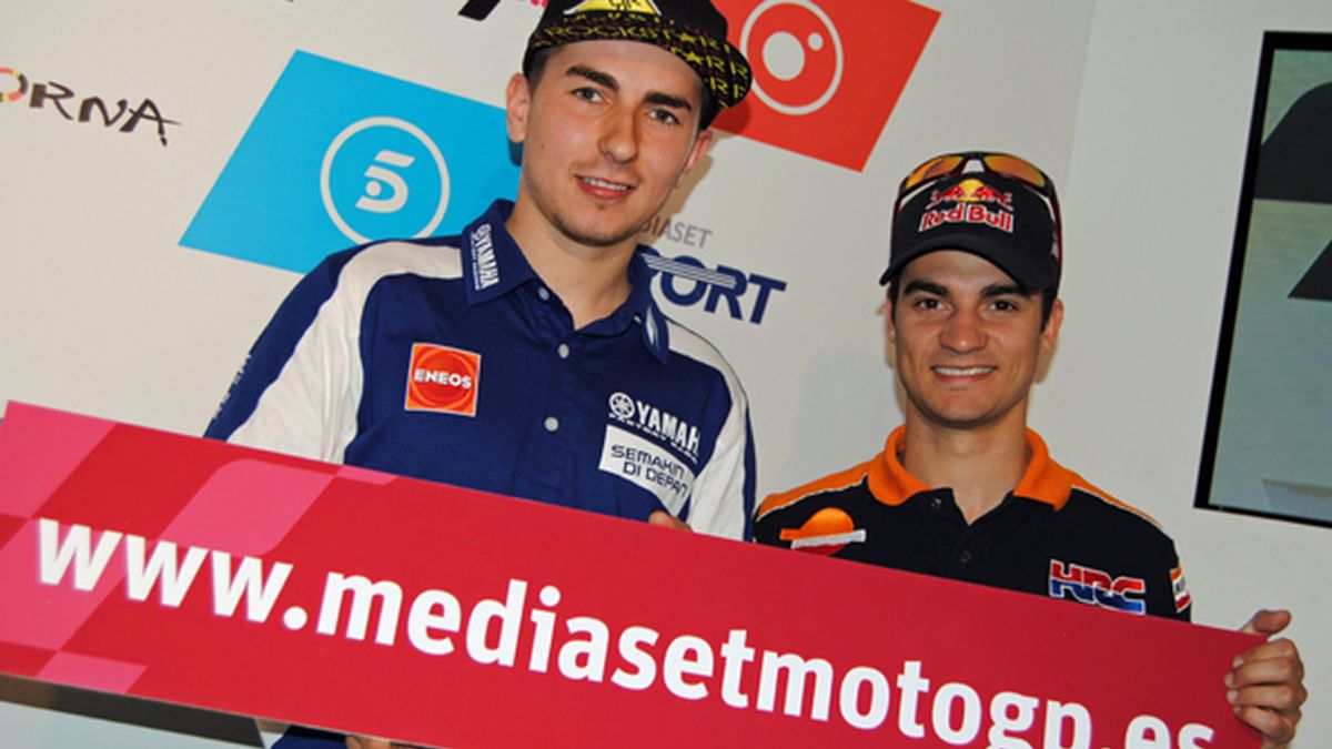 Lorenzo y Pedrosa con la Web de Mediaset MotoGP