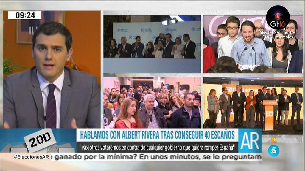 Albert Rivera: "Pedro Sánchez debe aclarar si gobernará con 11 partidos o dejará que comience la legislatura"