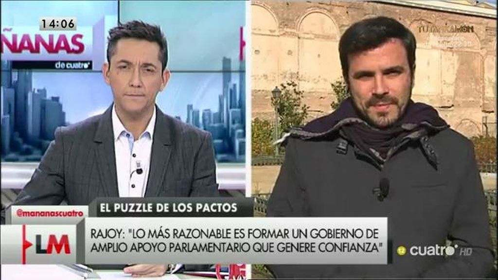 A. Garzón: “Espero que el PSOE no entre en esa gran coalición”