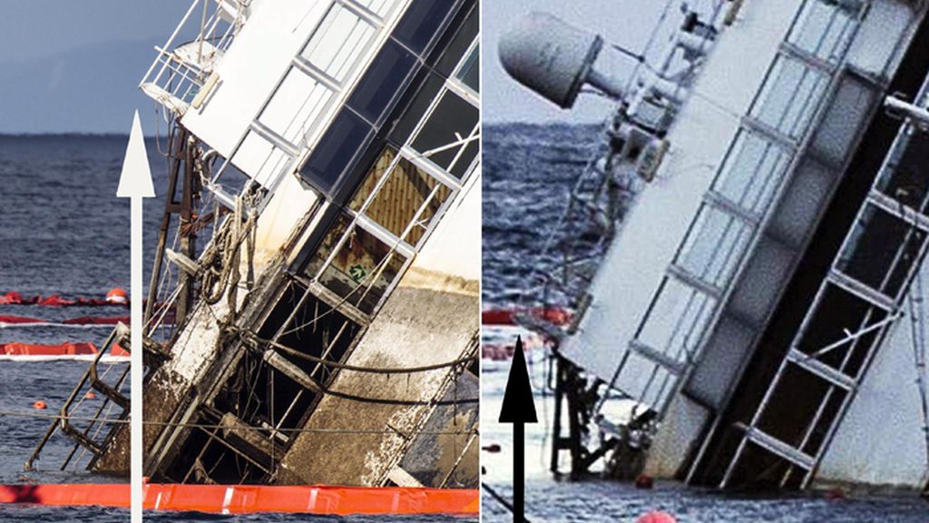 Avanza lentamente el enderezamiento del Costa Concordia