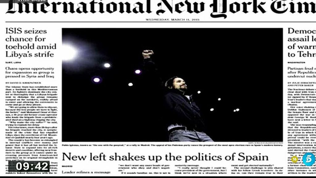 Pablo Iglesias, portada del 'New York Times'
