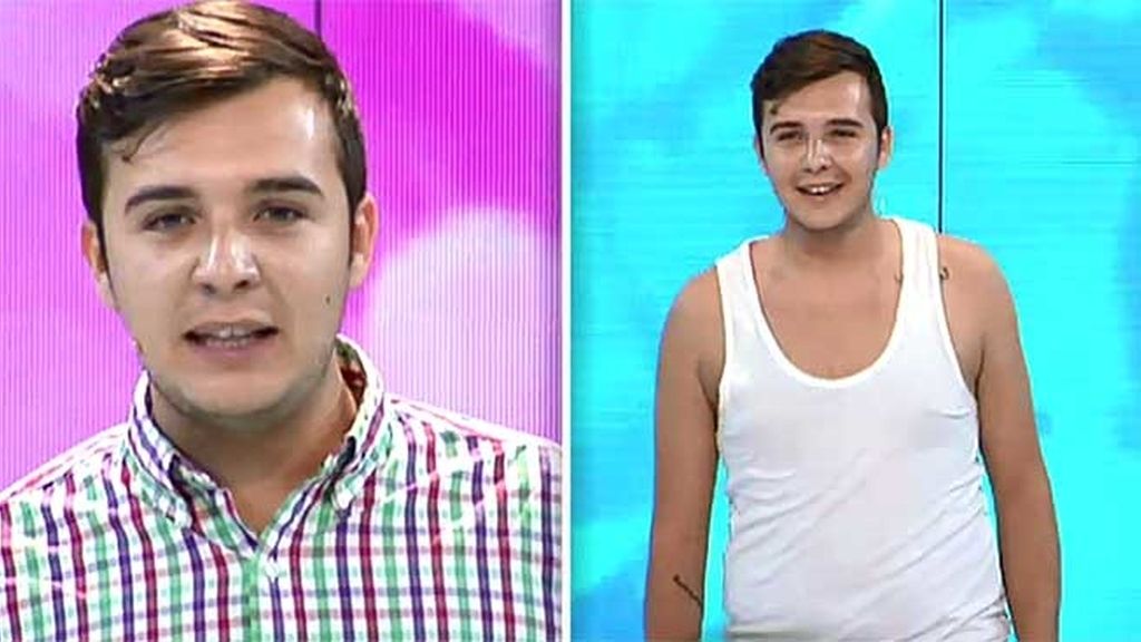 Carlos viene con una camisa de cuadros y se va con la camiseta de tirantes de Pelayo