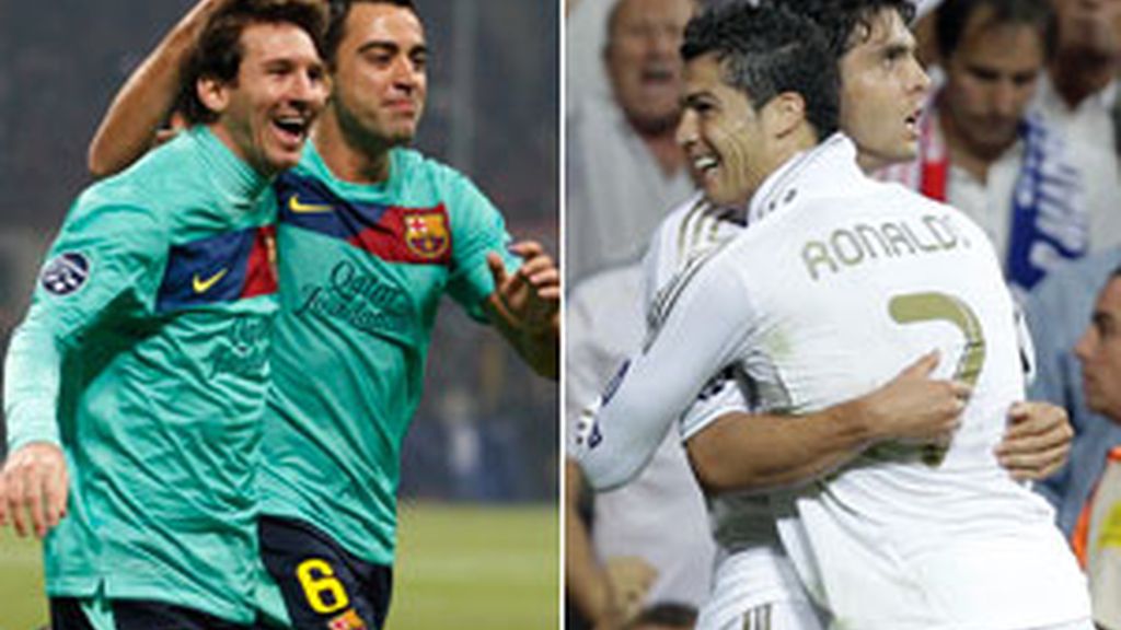 Messi y Cristiano durante dos partidos de Champions. Foto: GTres