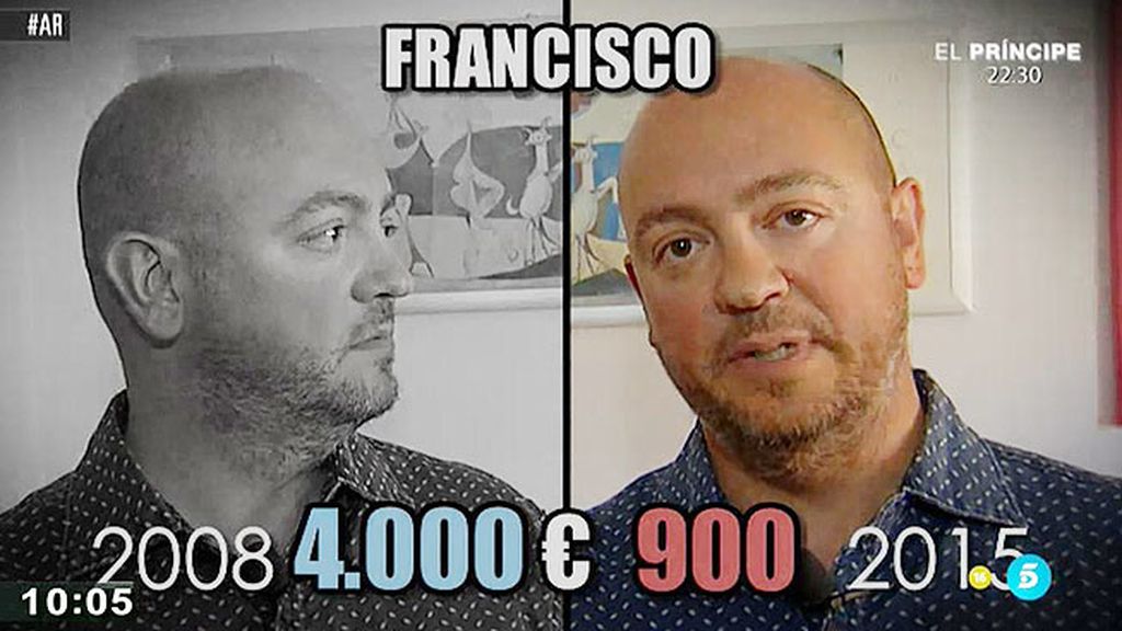 Francisco, de empresario de éxito a cobrar 900 euros al mes