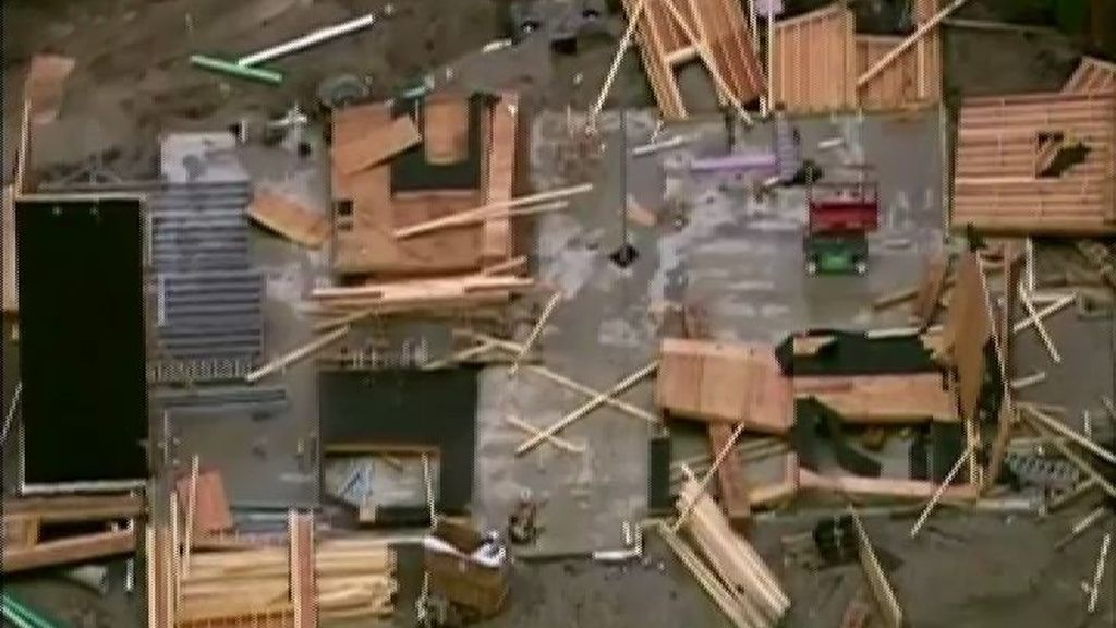 Árboles y tejados derribados tras el paso de fuertes tormentas en Illinois