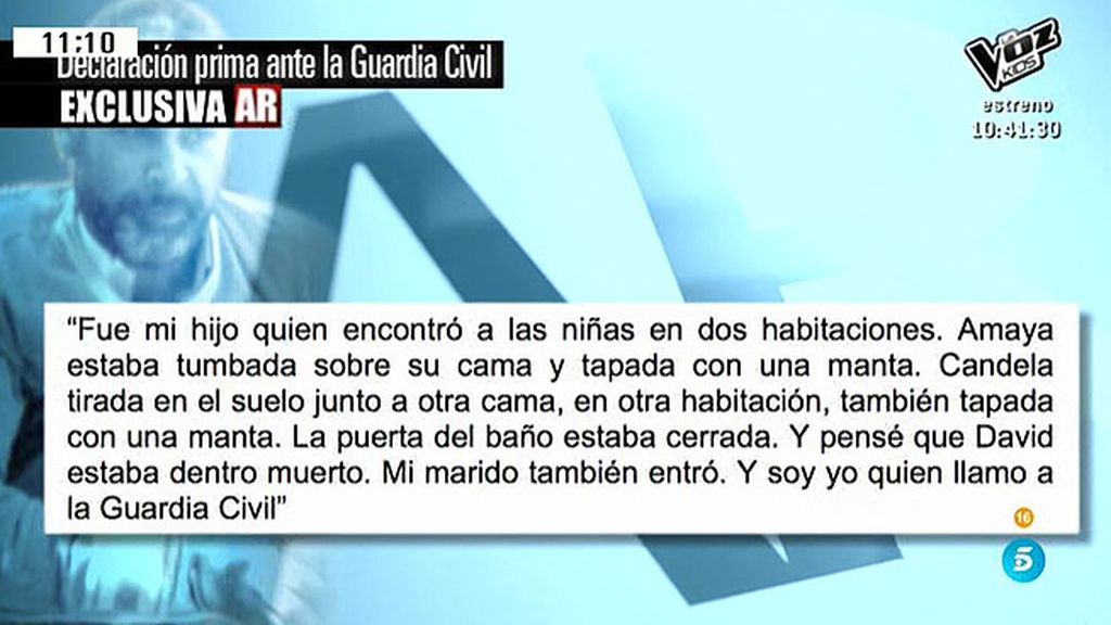 'AR' tiene acceso a la declaración de Pilar, prima del parricida de Moraña