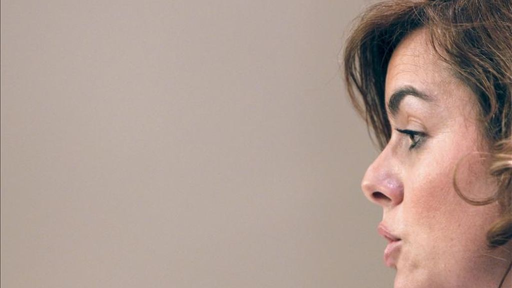 La portavoz parlamentaria del PP, Soraya Sáenz de Santamaría, durante la rueda de prensa que ofreció al término de la reunión de la Junta de Portavoces del Congreso. EFE La portavoz parlamentaria del PP, Soraya Sáenz de Santamaría, durante la rueda de prensa que ofreció al término de la reunión de la Junta de Portavoces del Congreso. EFE