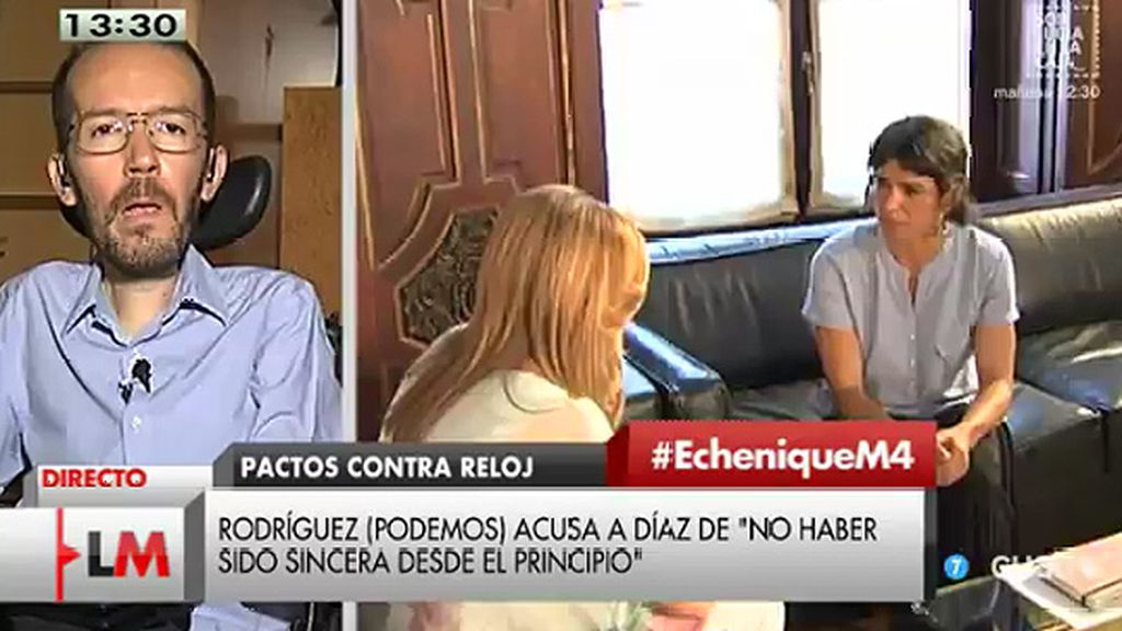 P. Echenique, sobre los pactos en Andalucía: “Ha habido un portazo de Susana Díaz”